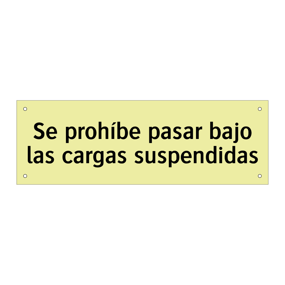 Se prohíbe pasar bajo las cargas suspendidas