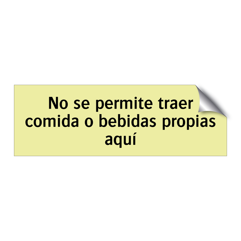 No se permite traer comida o bebidas propias aquí