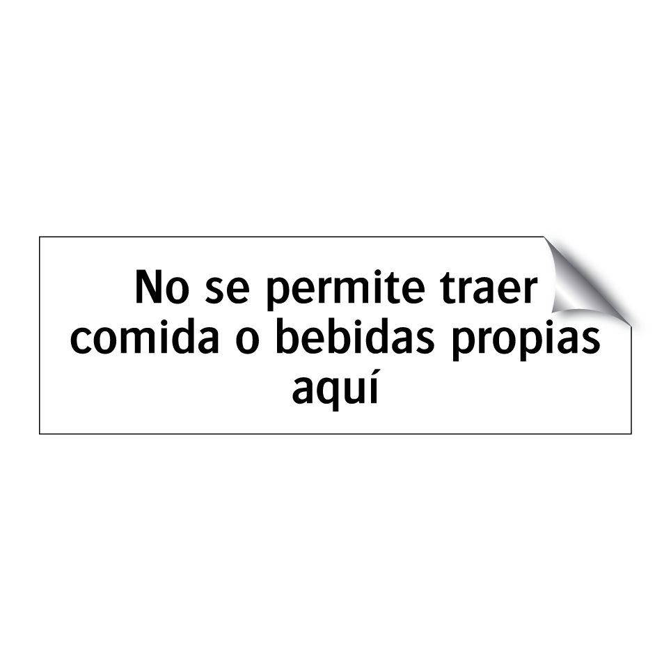 No se permite traer comida o bebidas propias aquí