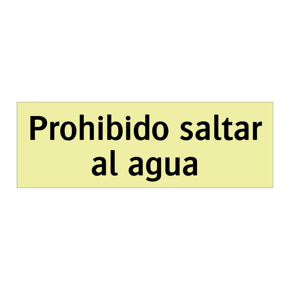 Prohibido saltar al agua