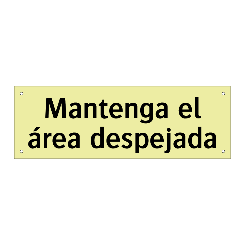 Mantenga el área despejada