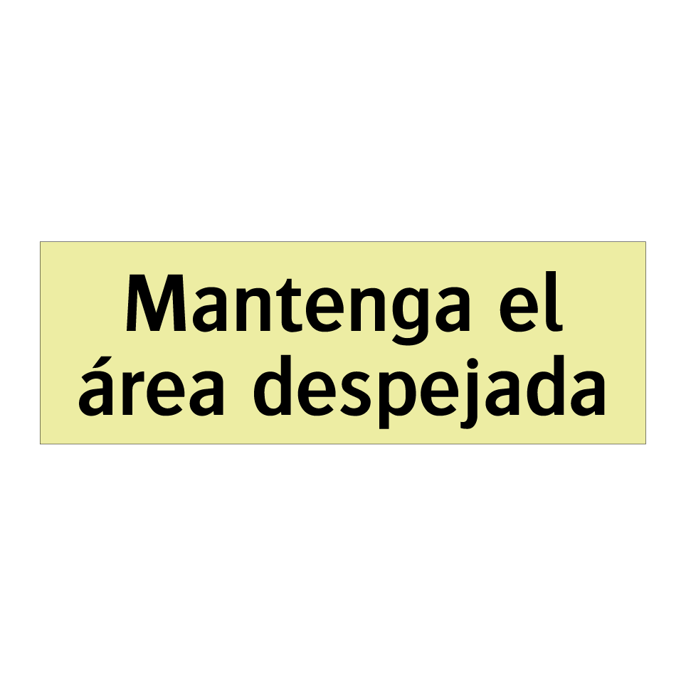 Mantenga el área despejada