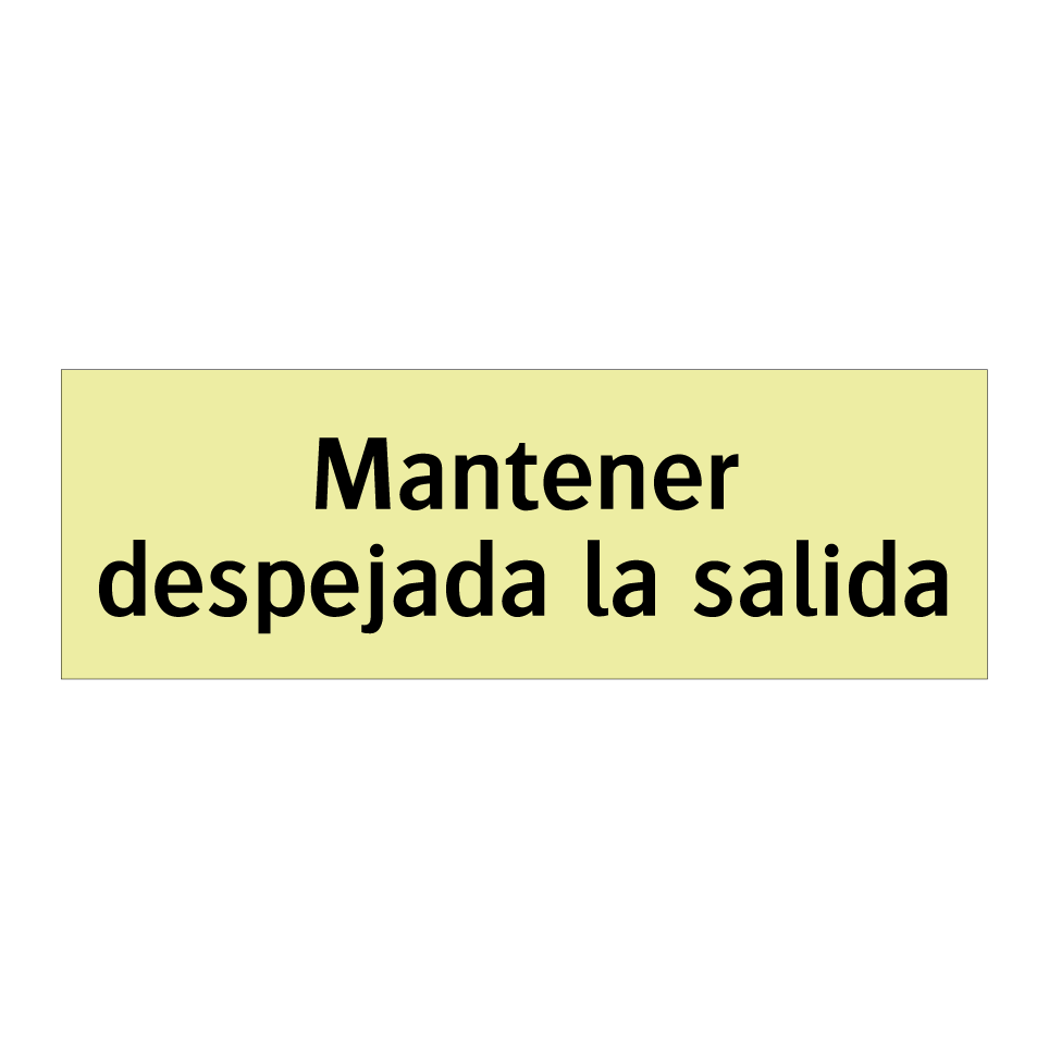 Mantener despejada la salida