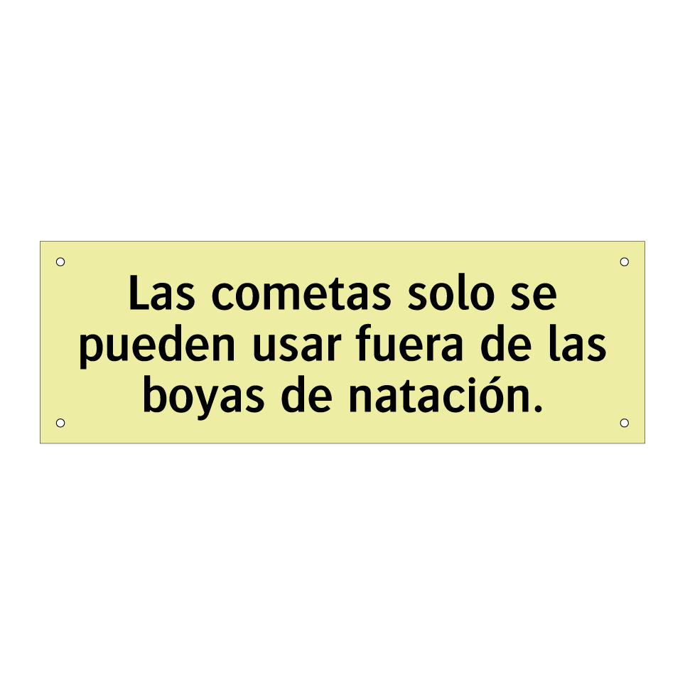 Las cometas solo se pueden usar fuera de las boyas de natación.