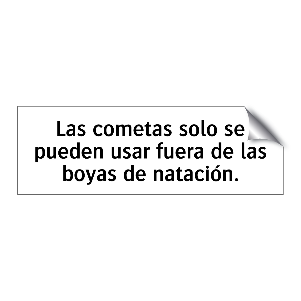Las cometas solo se pueden usar fuera de las boyas de natación.
