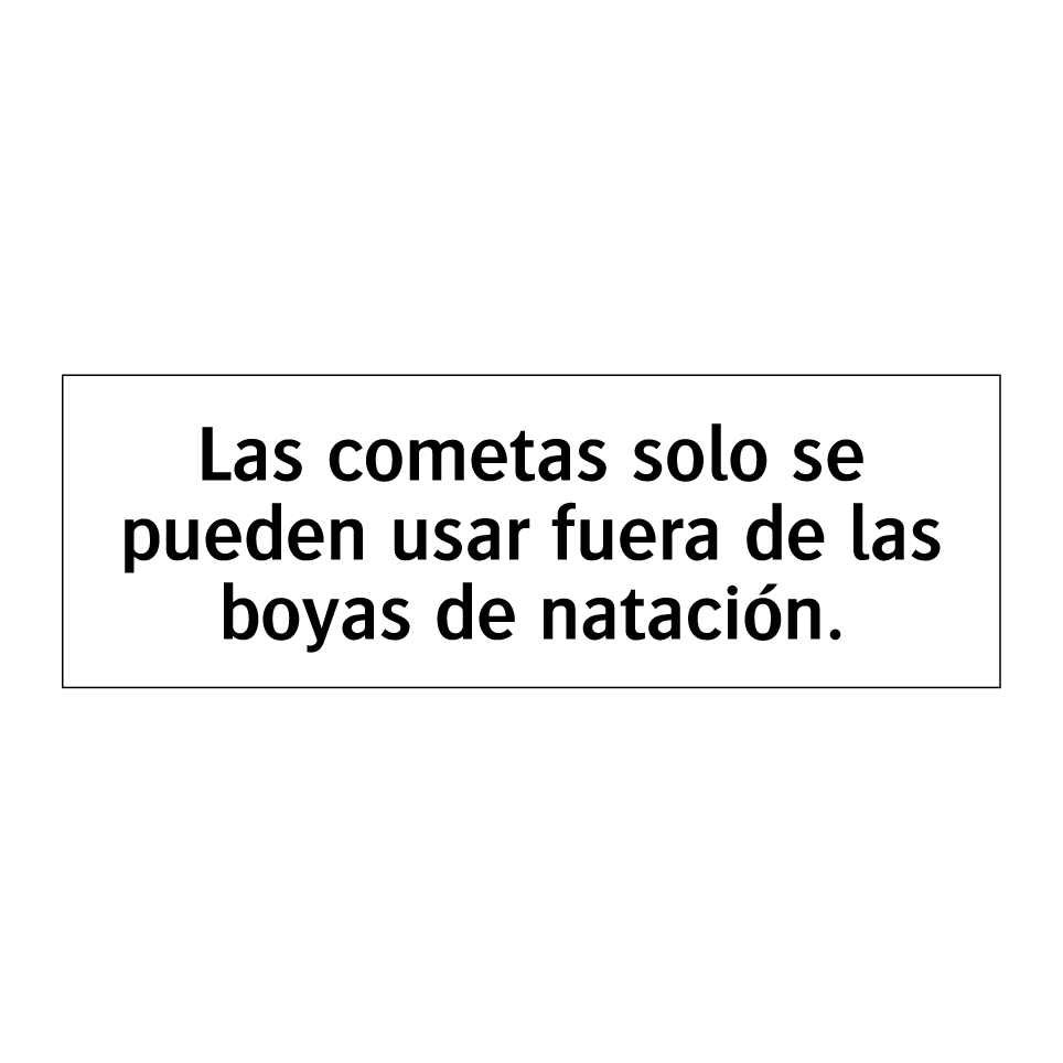 Las cometas solo se pueden usar fuera de las boyas de natación.