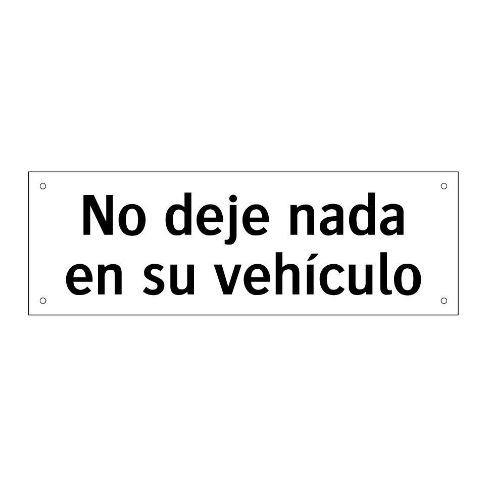 No deje nada en su vehículo