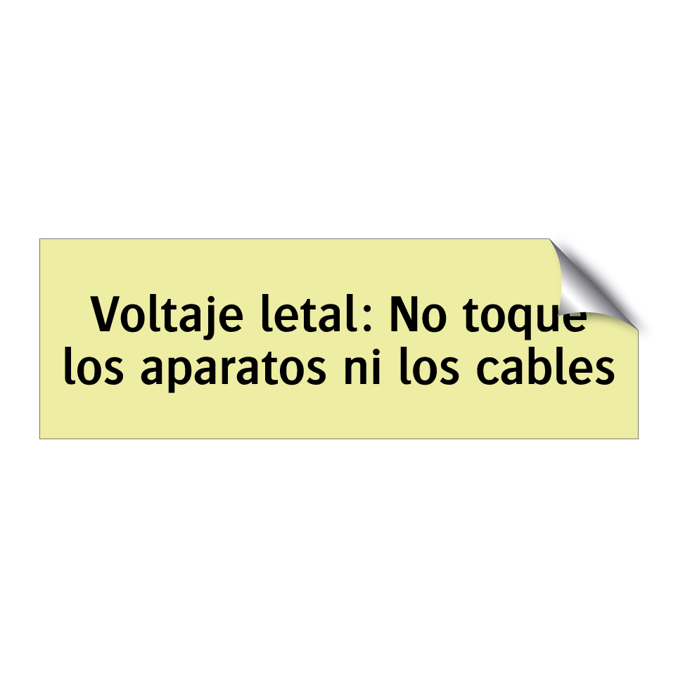 Voltaje letal: No toque los aparatos ni los cables
