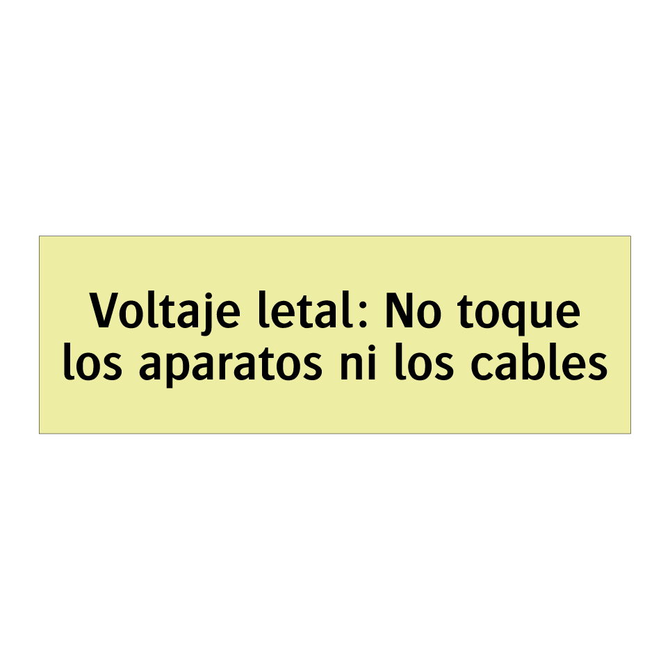 Voltaje letal: No toque los aparatos ni los cables