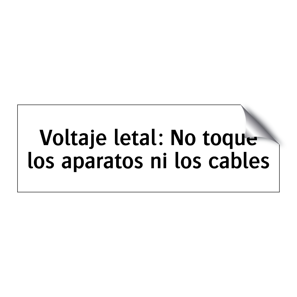 Voltaje letal: No toque los aparatos ni los cables