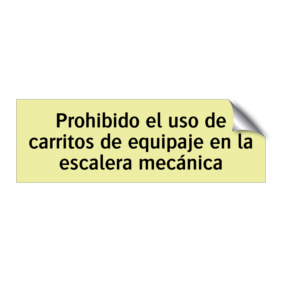 Prohibido el uso de carritos de equipaje en la escalera mecánica