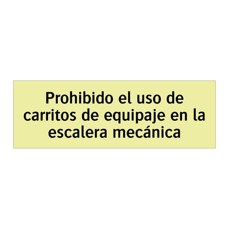 Prohibido el uso de carritos de equipaje en la escalera mecánica