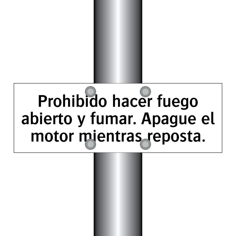 Prohibido hacer fuego abierto y fumar. Apague el motor mientras reposta.