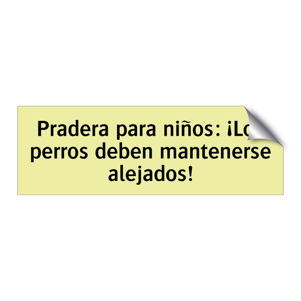 Pradera para niños: ¡Los perros deben mantenerse alejados!