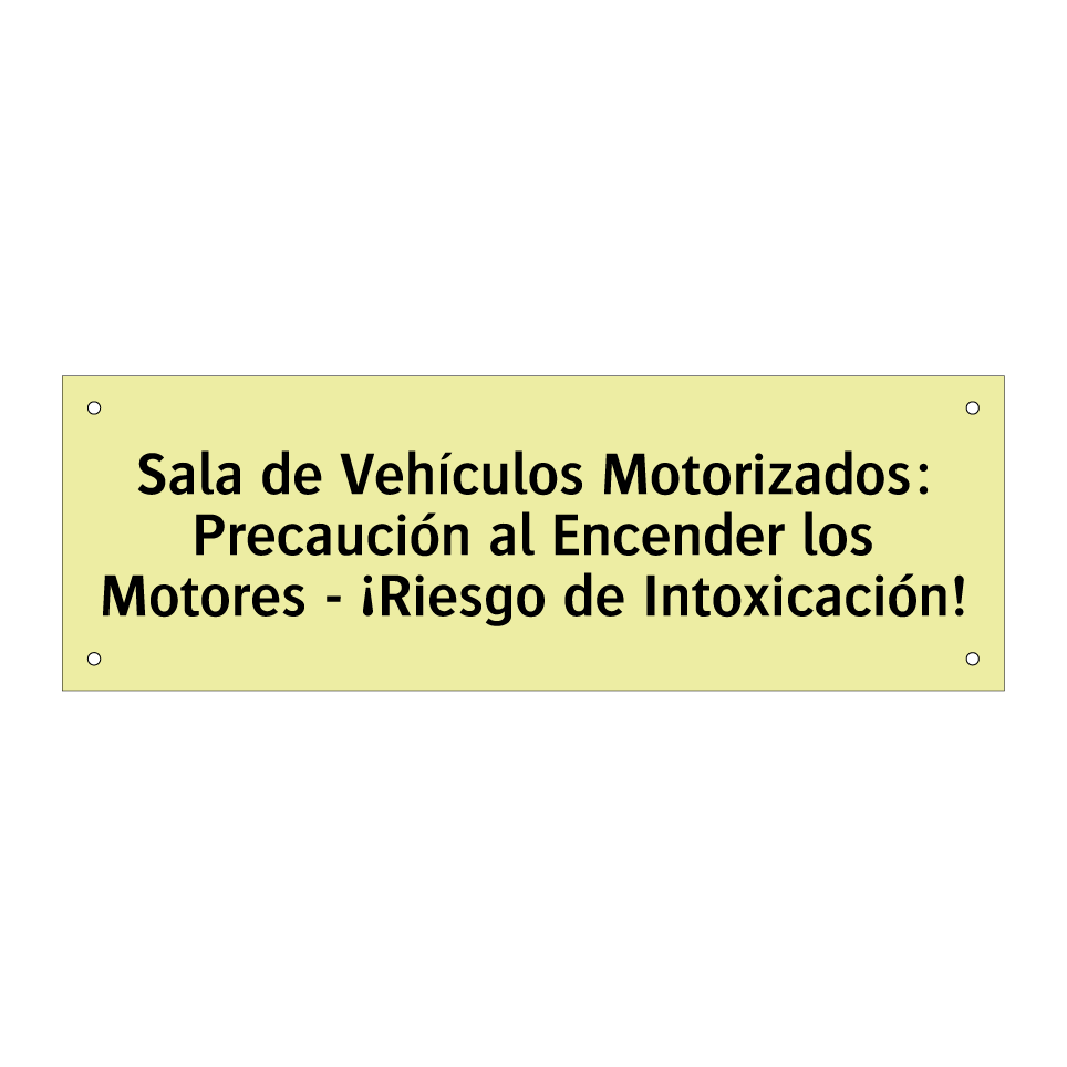 Sala de Vehículos Motorizados: Precaución al Encender los Motores - ¡Riesgo de Intoxicación!