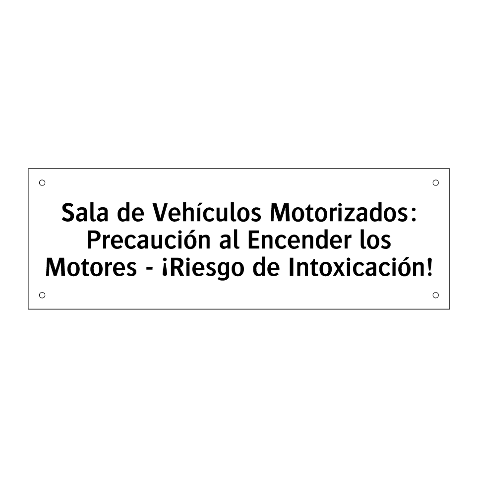 Sala de Vehículos Motorizados: Precaución al Encender los Motores - ¡Riesgo de Intoxicación!