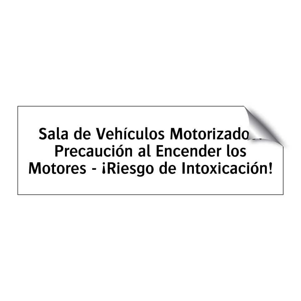 Sala de Vehículos Motorizados: Precaución al Encender los Motores - ¡Riesgo de Intoxicación!