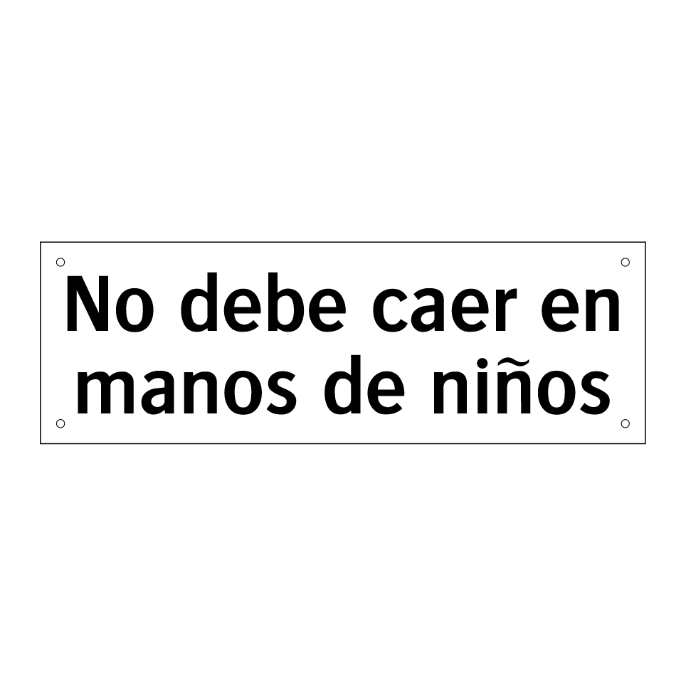No debe caer en manos de niños