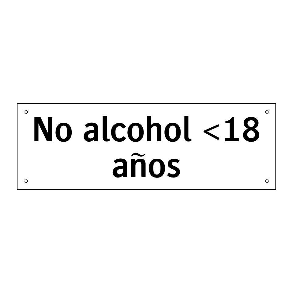 No alcohol <18 años