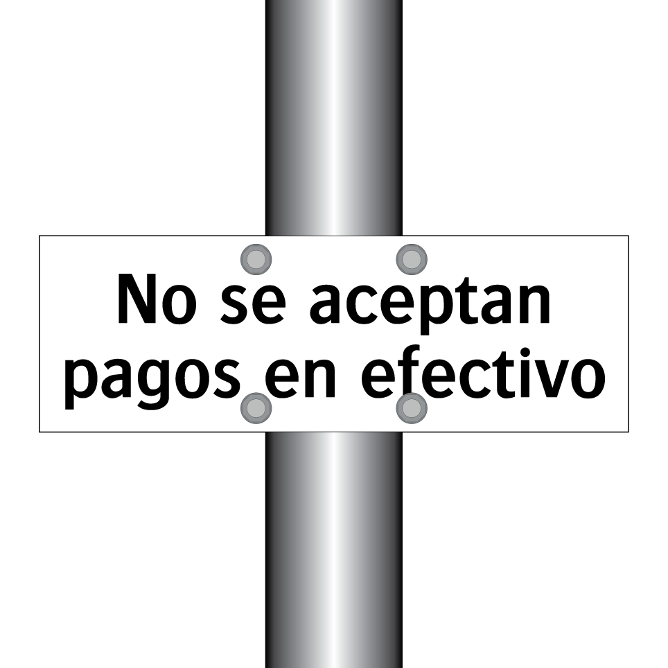 No se aceptan pagos en efectivo