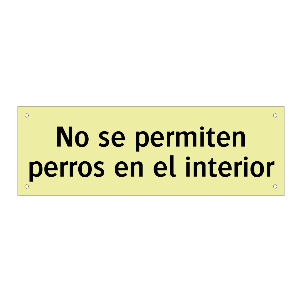 No se permiten perros en el interior