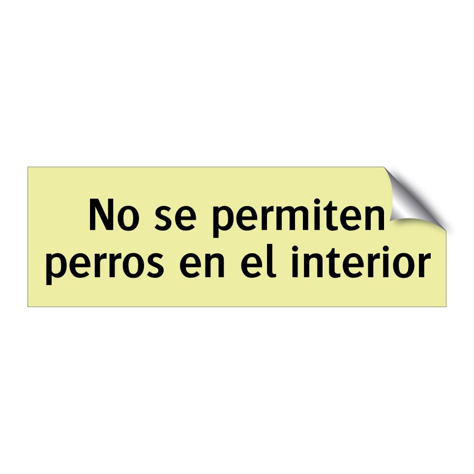 No se permiten perros en el interior