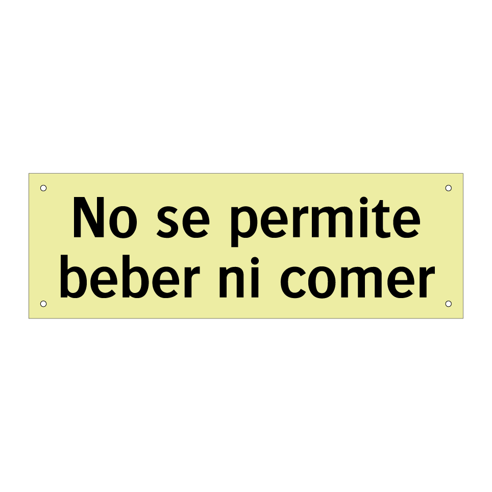 No se permite beber ni comer