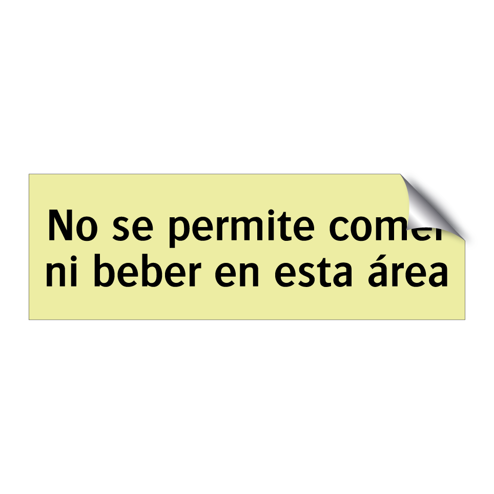 No se permite comer ni beber en esta área