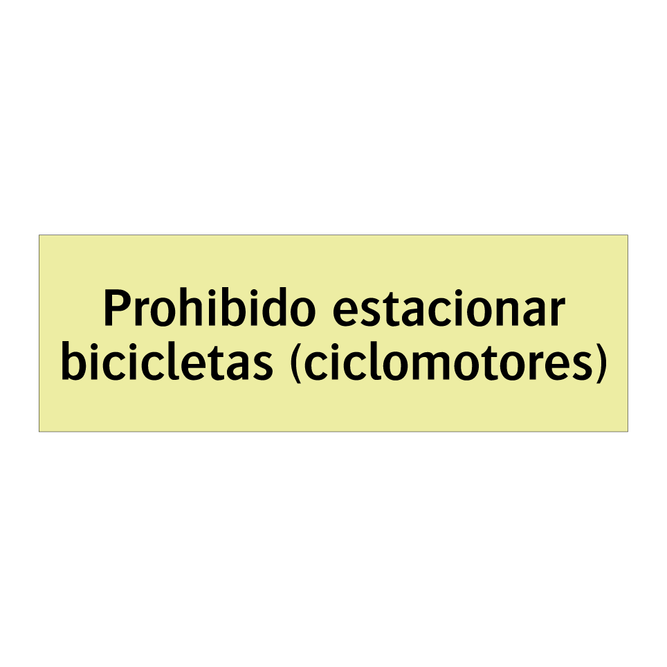 Prohibido estacionar bicicletas (ciclomotores)