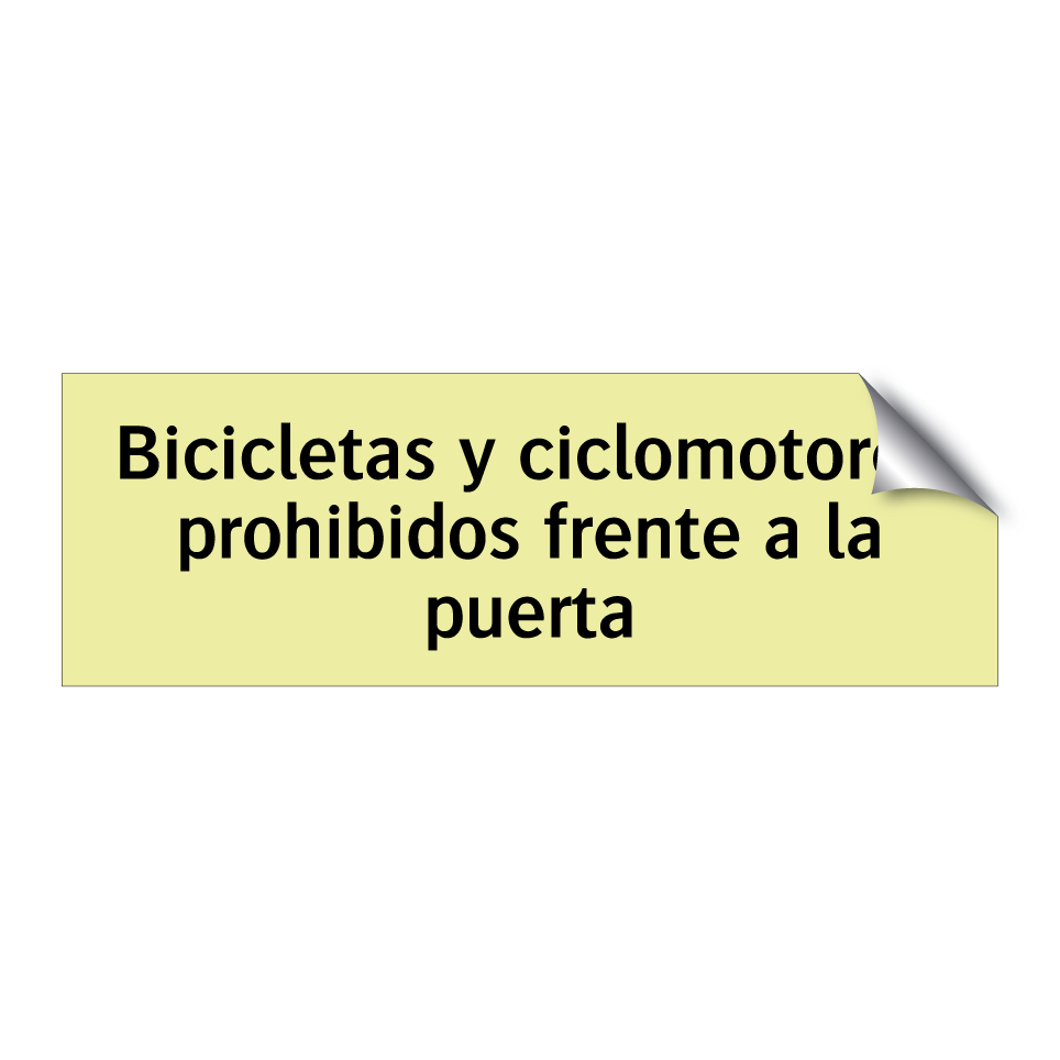 Bicicletas y ciclomotores prohibidos frente a la puerta