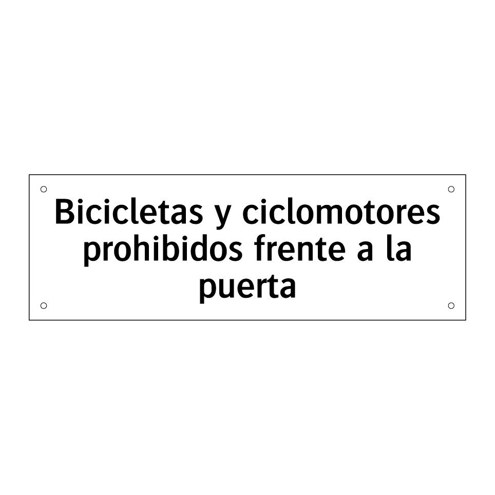 Bicicletas y ciclomotores prohibidos frente a la puerta