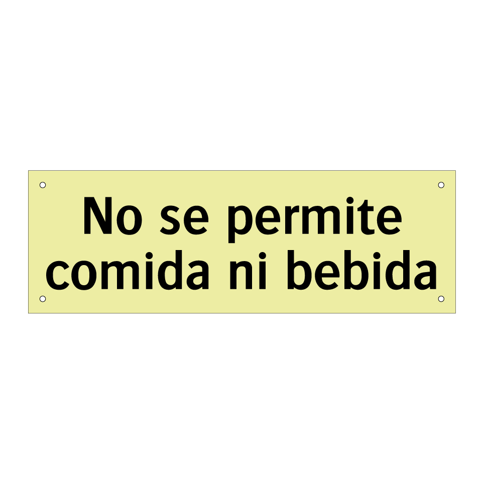 No se permite comida ni bebida