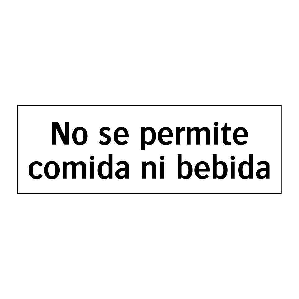 No se permite comida ni bebida