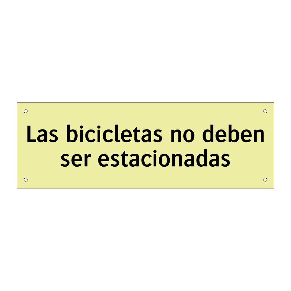 Las bicicletas no deben ser estacionadas