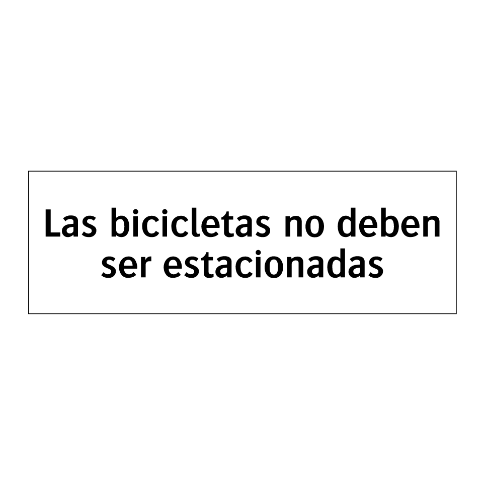 Las bicicletas no deben ser estacionadas