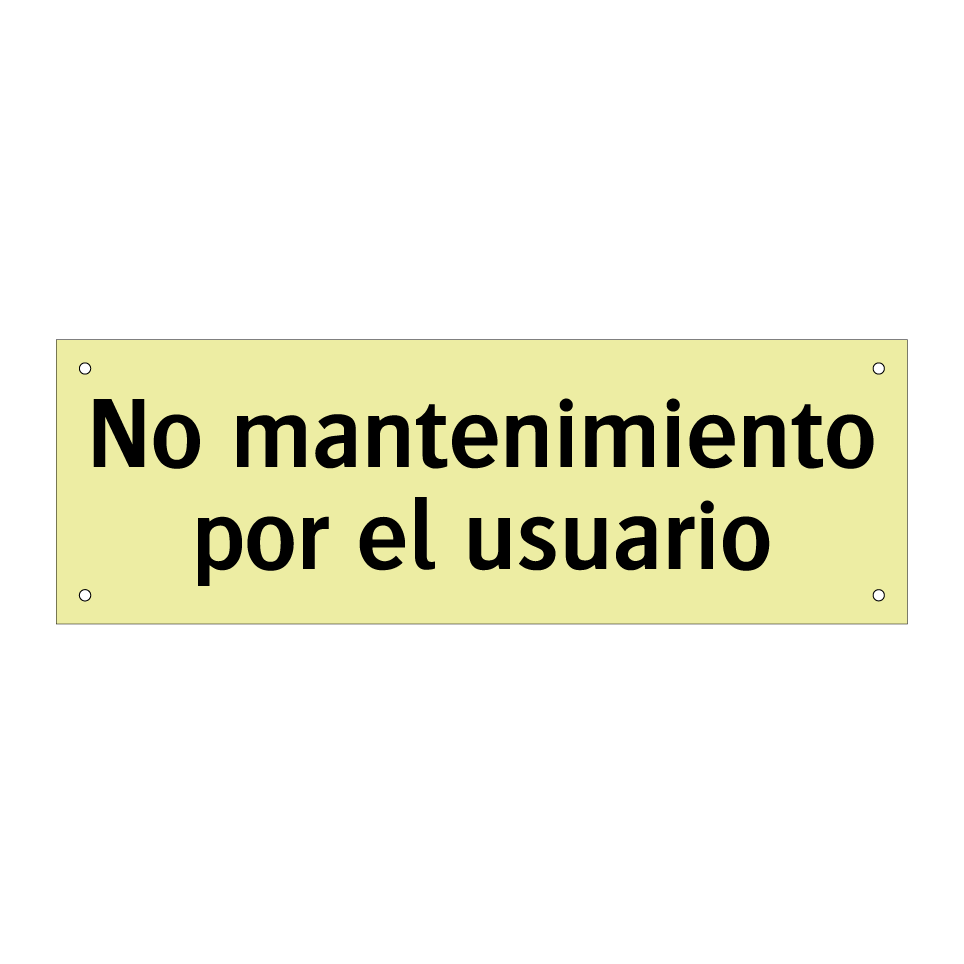 No mantenimiento por el usuario