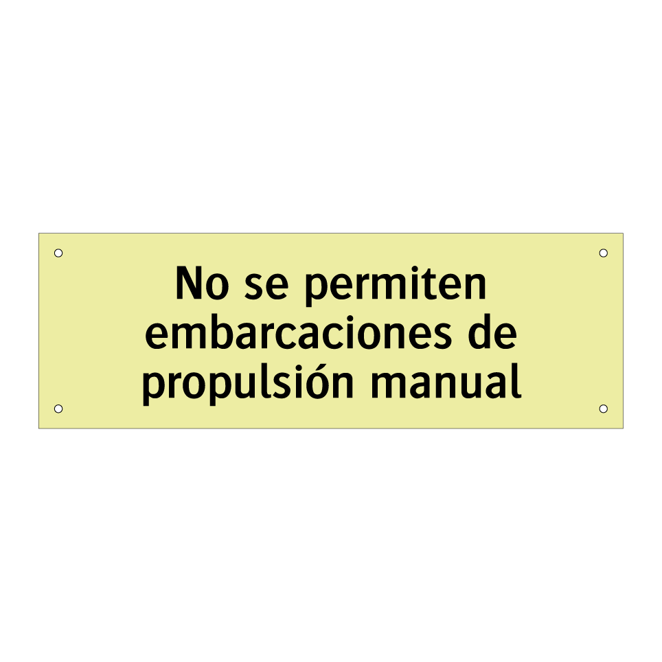 No se permiten embarcaciones de propulsión manual