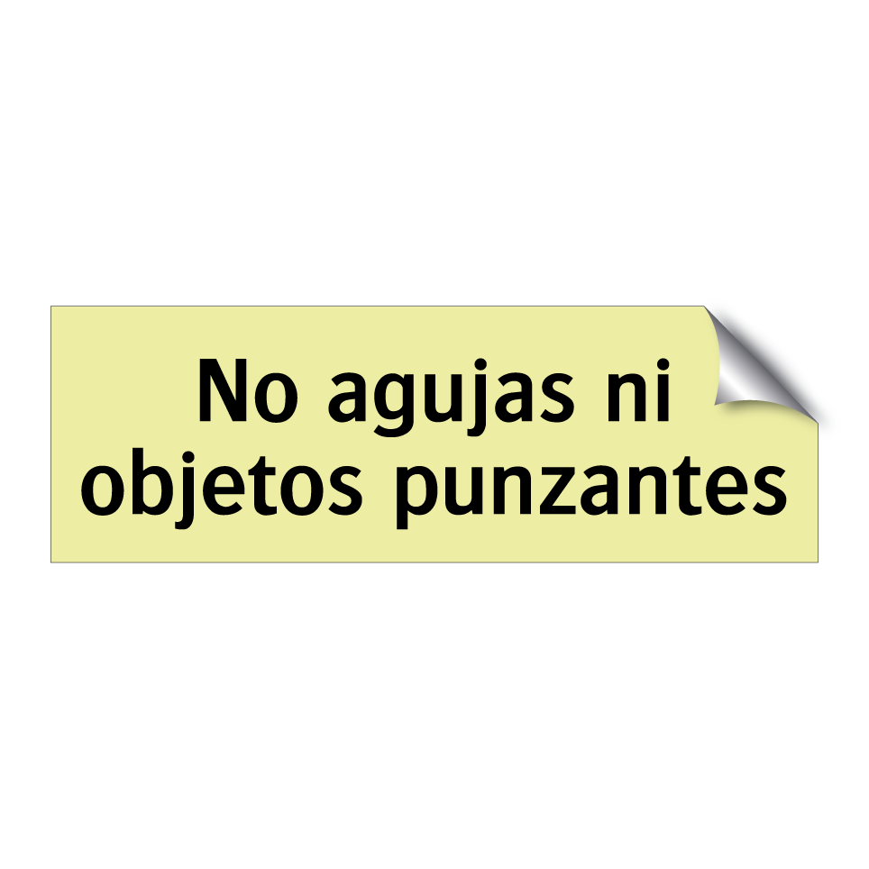 No agujas ni objetos punzantes