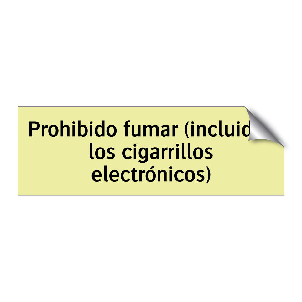 Prohibido fumar (incluidos los cigarrillos electrónicos)