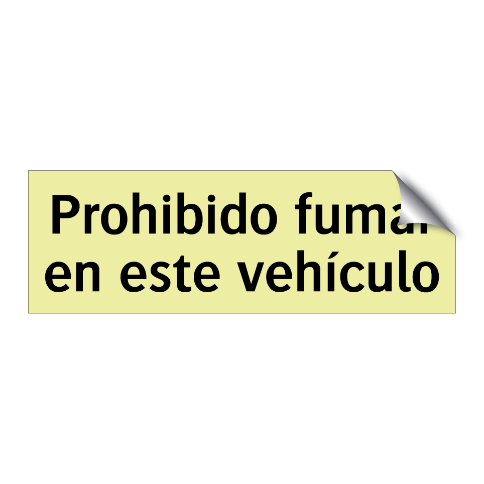 Prohibido fumar en este vehículo