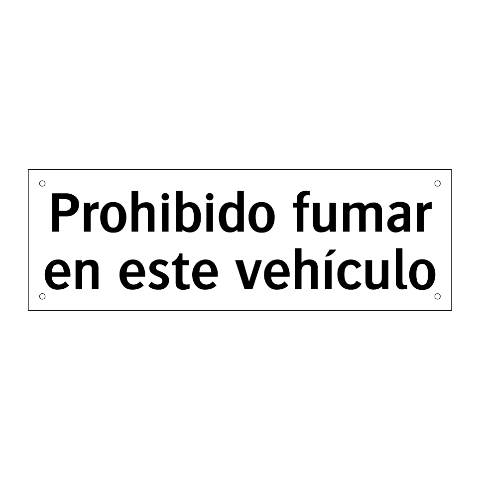 Prohibido fumar en este vehículo
