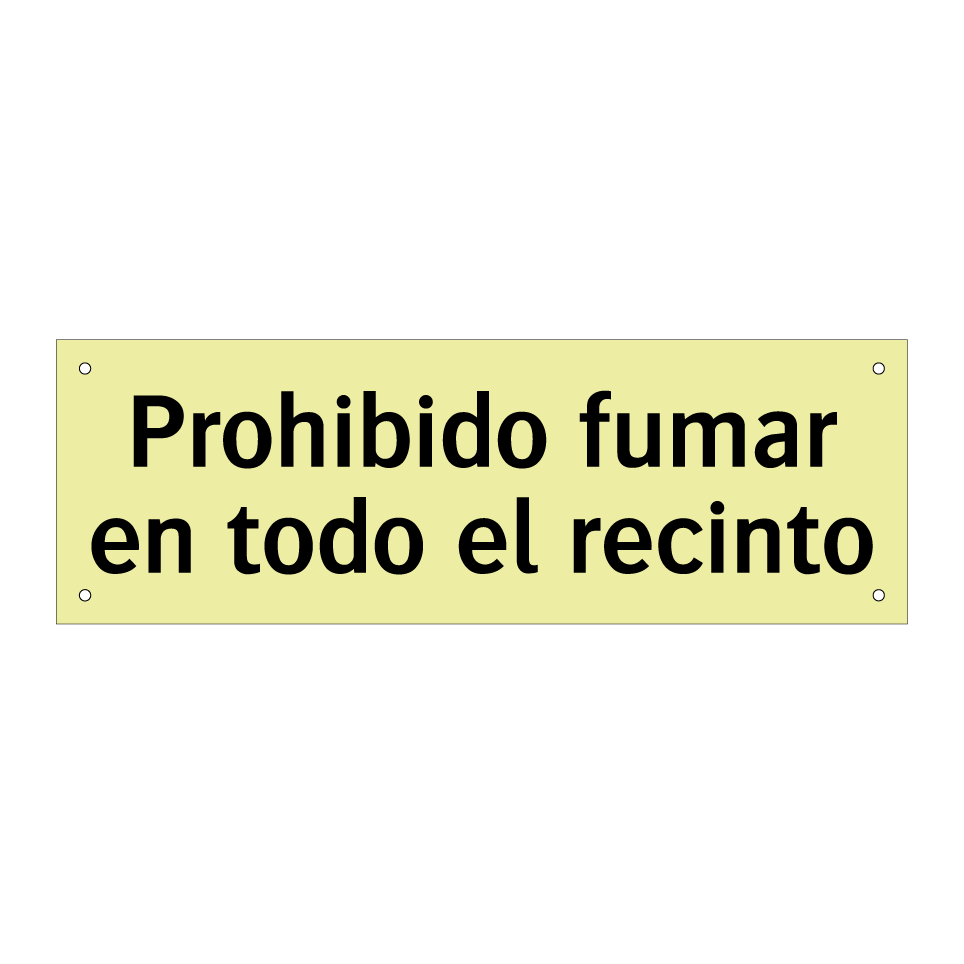 Prohibido fumar en todo el recinto