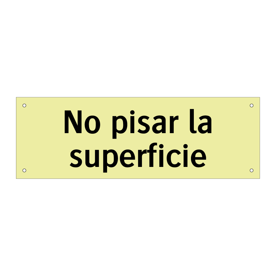 No pisar la superficie