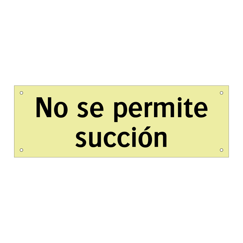 No se permite succión