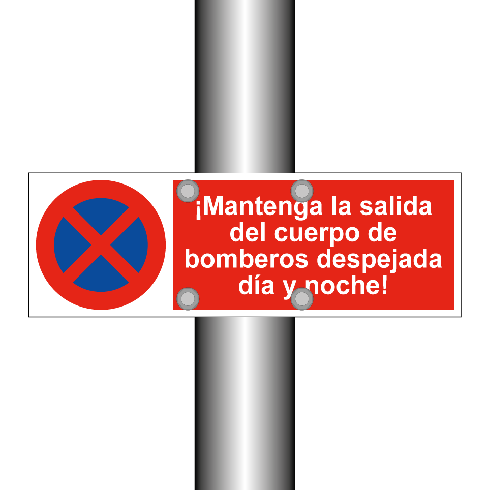 ¡Mantenga la salida del cuerpo de bomberos despejada día y noche!