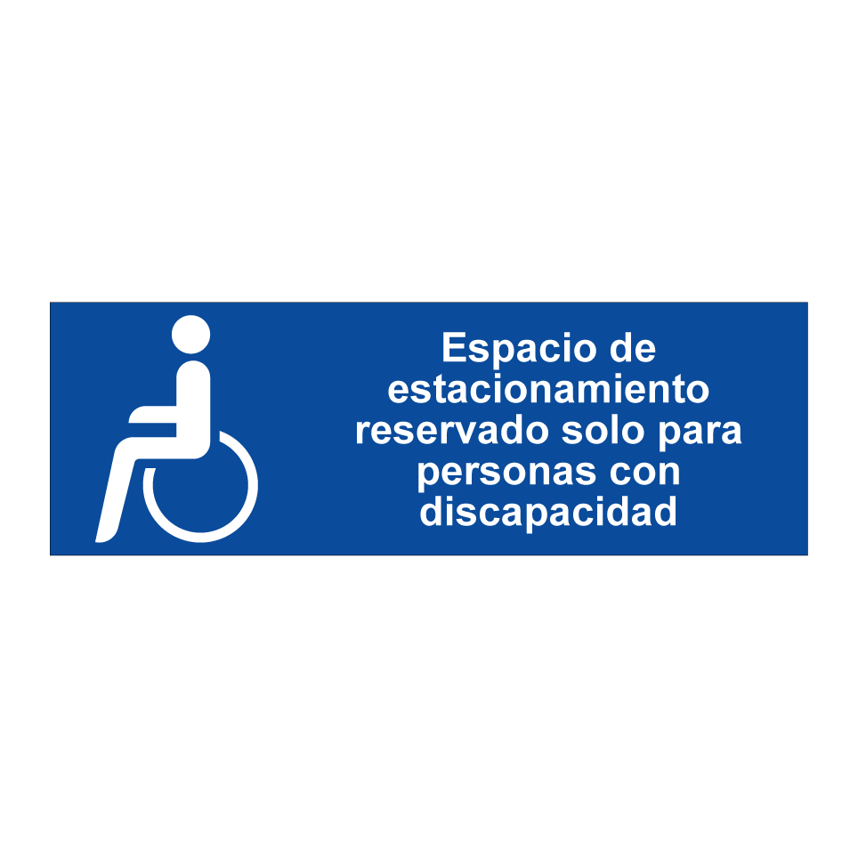 Espacio de estacionamiento reservado solo para personas con discapacidad