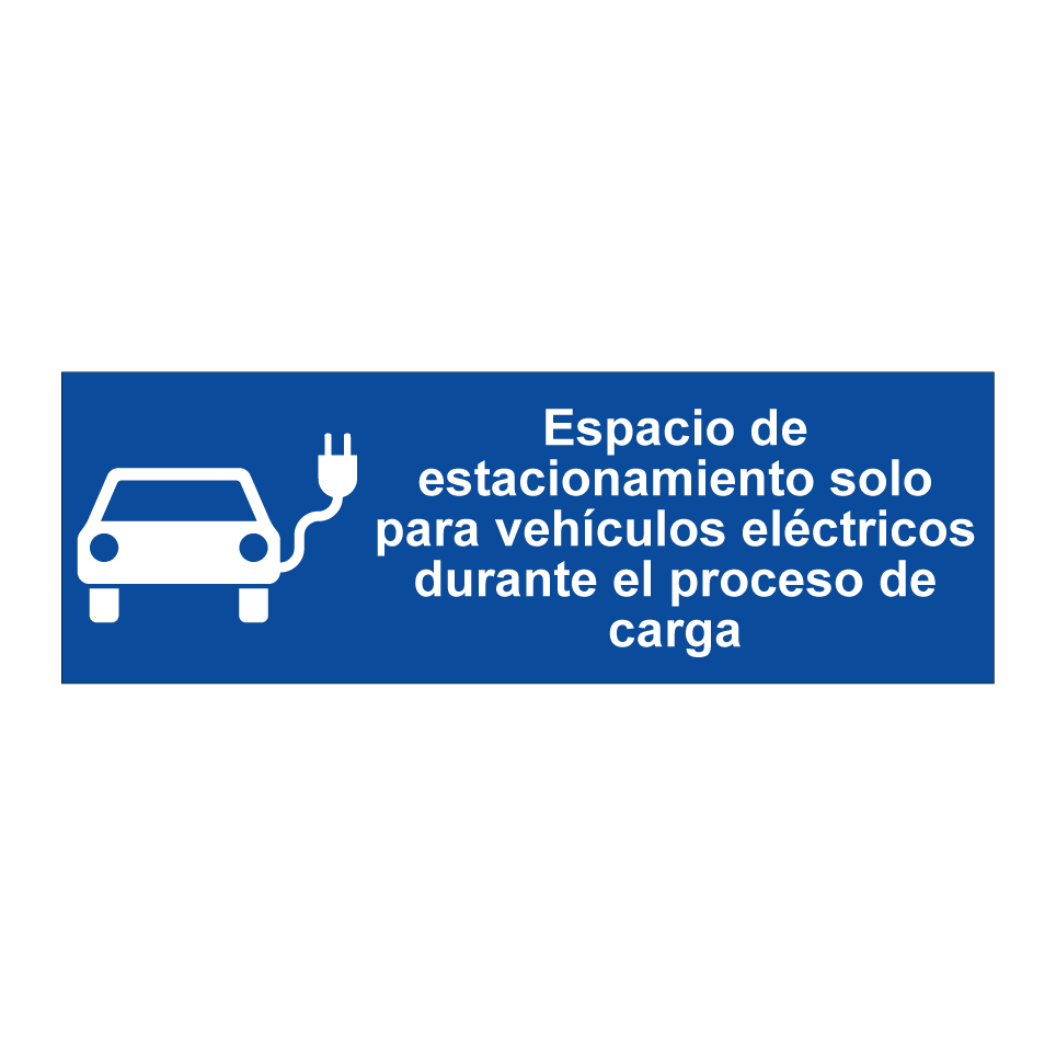 Espacio de estacionamiento solo para vehículos eléctricos durante el proceso de carga
