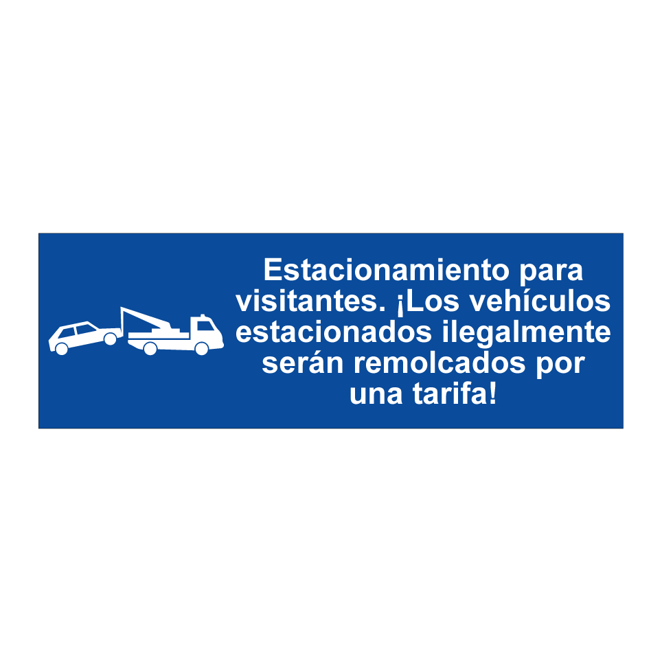 Estacionamiento para visitantes. ¡Los vehículos estacionados ilegalmente serán remolcados por una tarifa!