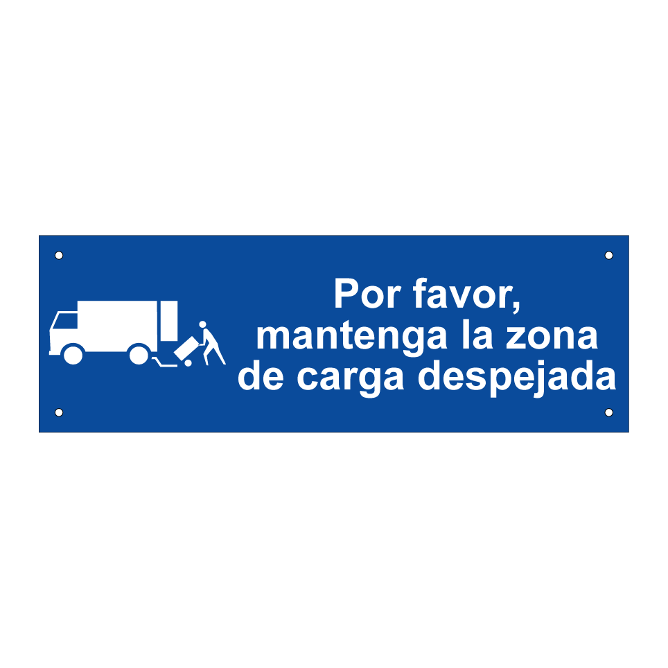 Por favor, mantenga la zona de carga despejada