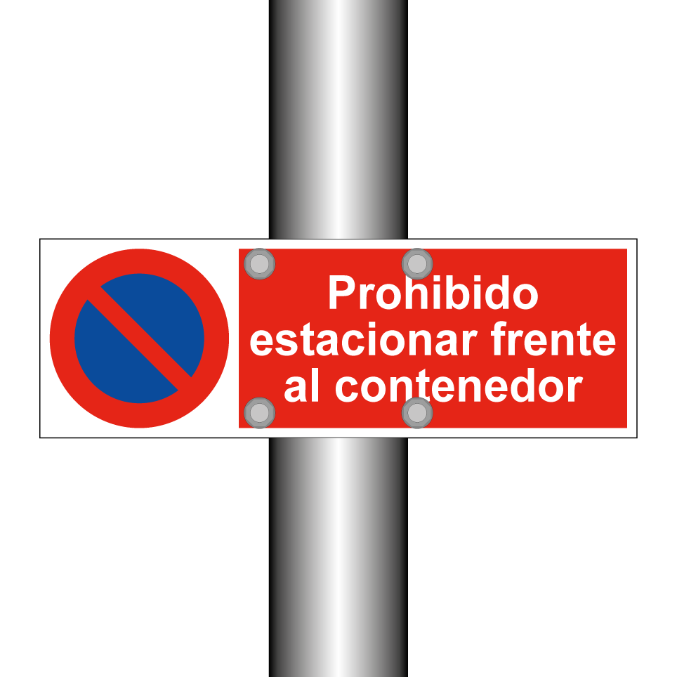 Prohibido estacionar frente al contenedor